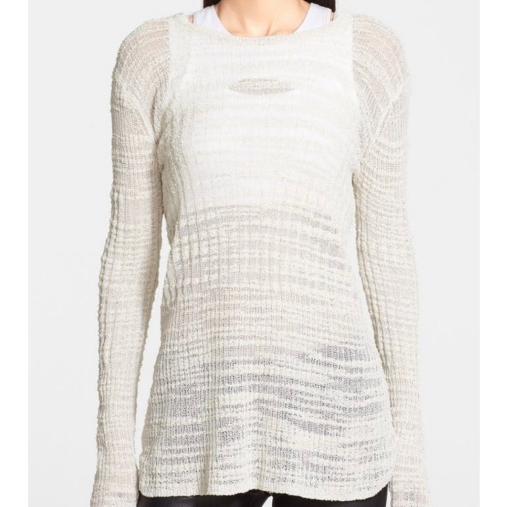 Helmut Lang Eroded Threads Top Semi Sheer in White Size XS